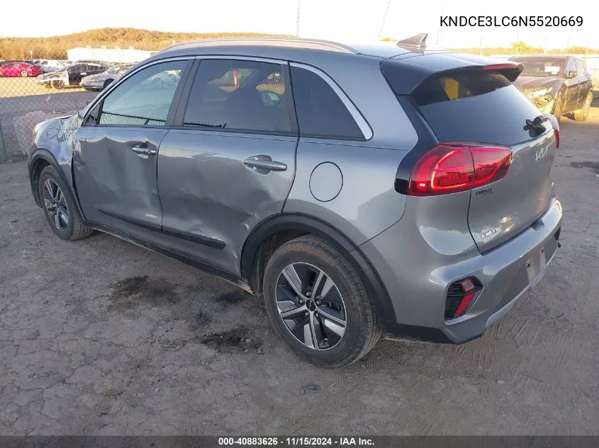 2022 Kia Niro Ex Premium VIN: KNDCE3LC6N5520669 Lot: 40883626