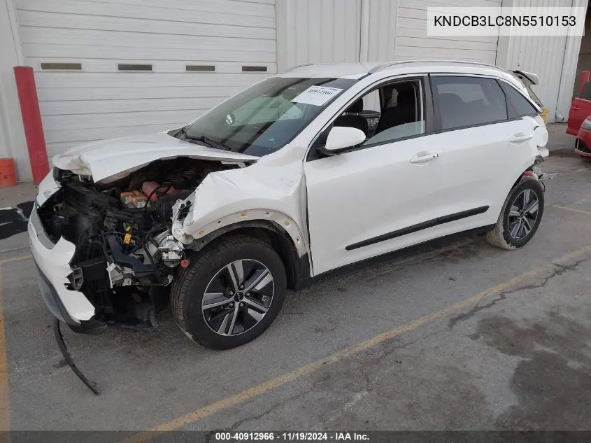 2022 Kia Niro Lxs VIN: KNDCB3LC8N5510153 Lot: 40912966