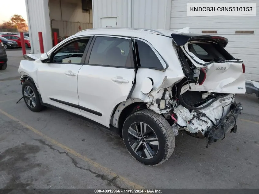 2022 Kia Niro Lxs VIN: KNDCB3LC8N5510153 Lot: 40912966