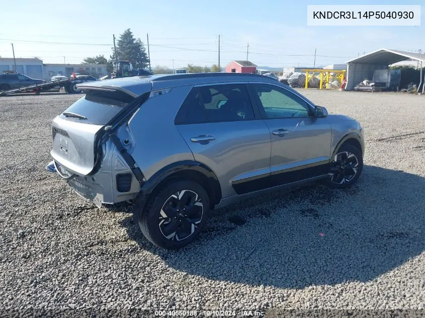 2023 Kia Niro Ev Wind VIN: KNDCR3L14P5040930 Lot: 40550188