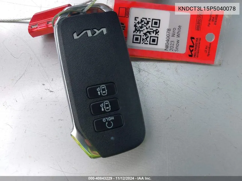 2023 Kia Niro Ev Wave VIN: KNDCT3L15P5040078 Lot: 40843229