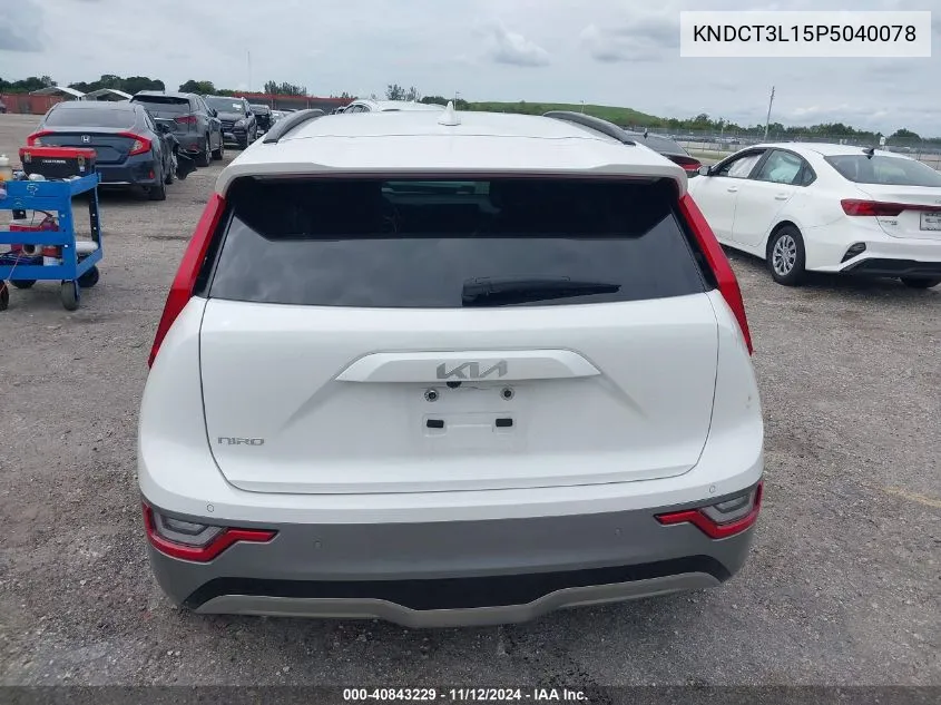 2023 Kia Niro Ev Wave VIN: KNDCT3L15P5040078 Lot: 40843229