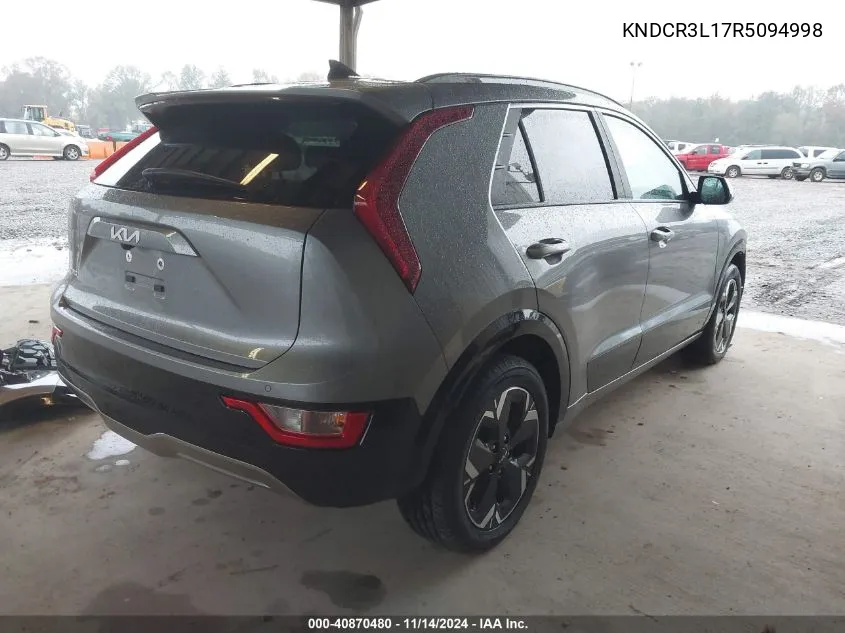 2024 Kia Niro Ev Wind VIN: KNDCR3L17R5094998 Lot: 40870480