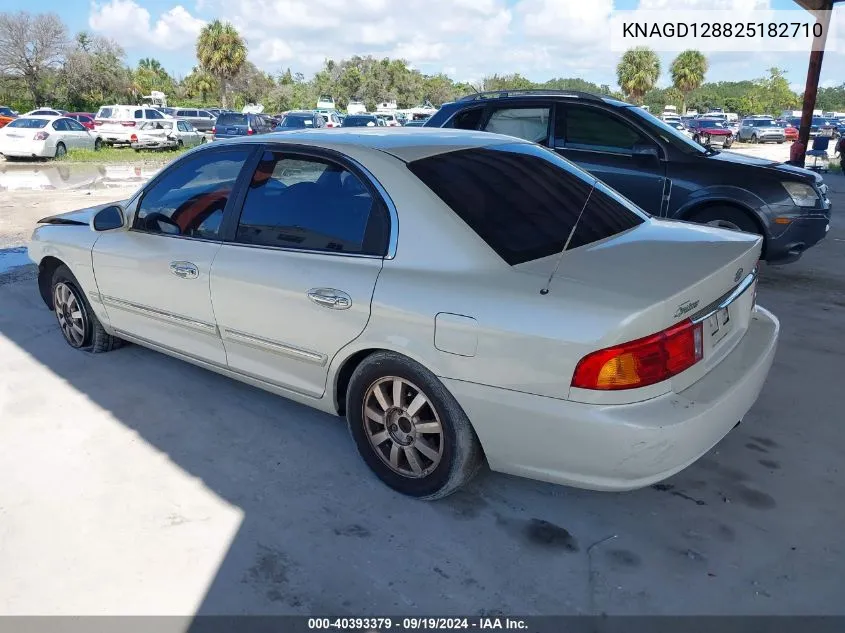 2002 Kia Optima Lx V6/Se V6 VIN: KNAGD128825182710 Lot: 40393379