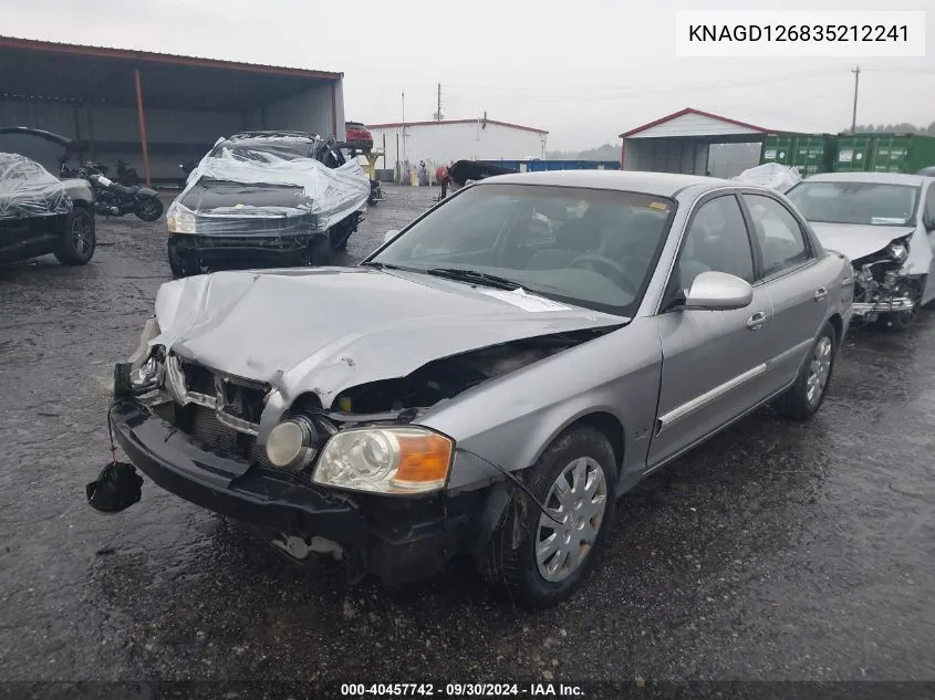 KNAGD126835212241 2003 Kia Optima Lx/Se