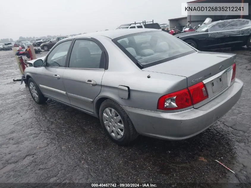 2003 Kia Optima Lx/Se VIN: KNAGD126835212241 Lot: 40457742