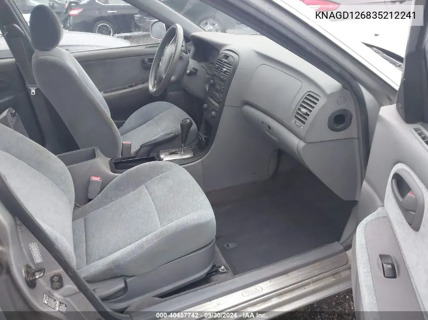 KNAGD126835212241 2003 Kia Optima Lx/Se