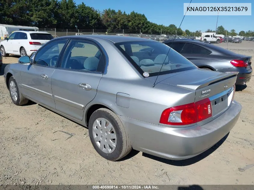 2003 Kia Optima Lx/Se VIN: KNAGD126X35213679 Lot: 40590814