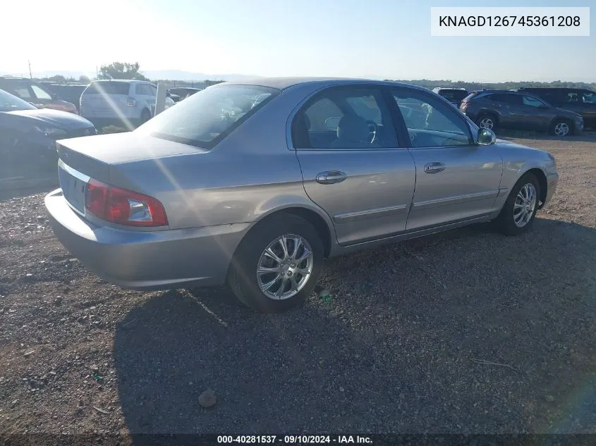 KNAGD126745361208 2004 Kia Optima Ex/Lx