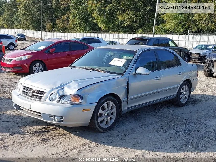 2004 Kia Optima Lx/Ex VIN: KNAGD128445340169 Lot: 40307942