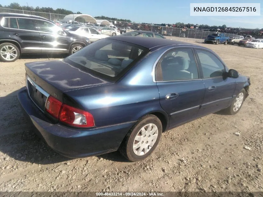 KNAGD126845267516 2004 Kia Optima Ex/Lx