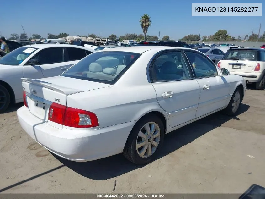 2004 Kia Optima Ex V6/Lx V6 VIN: KNAGD128145282277 Lot: 40442552