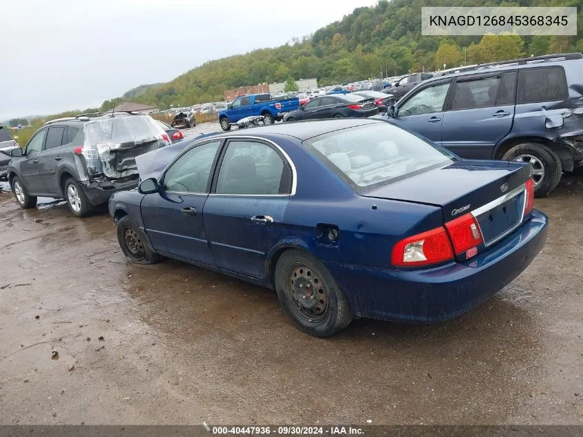 KNAGD126845368345 2004 Kia Optima Ex/Lx