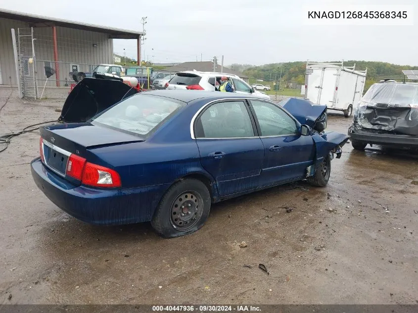 KNAGD126845368345 2004 Kia Optima Ex/Lx