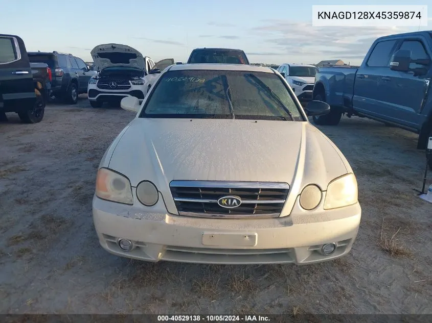 KNAGD128X45359874 2004 Kia Optima Lx/Ex