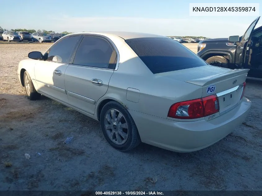 KNAGD128X45359874 2004 Kia Optima Lx/Ex