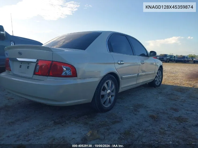 KNAGD128X45359874 2004 Kia Optima Lx/Ex