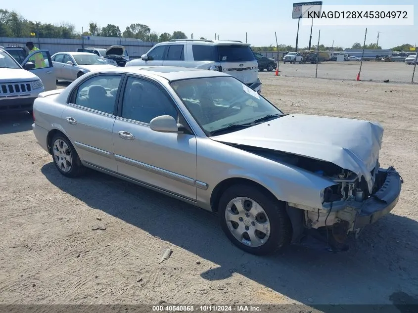 2004 Kia Optima Ex V6/Lx V6 VIN: KNAGD128X45304972 Lot: 40540868