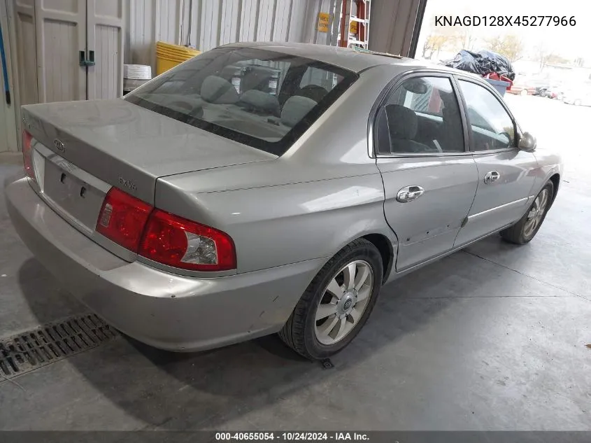 2004 Kia Optima Ex V6/Lx V6 VIN: KNAGD128X45277966 Lot: 40655054