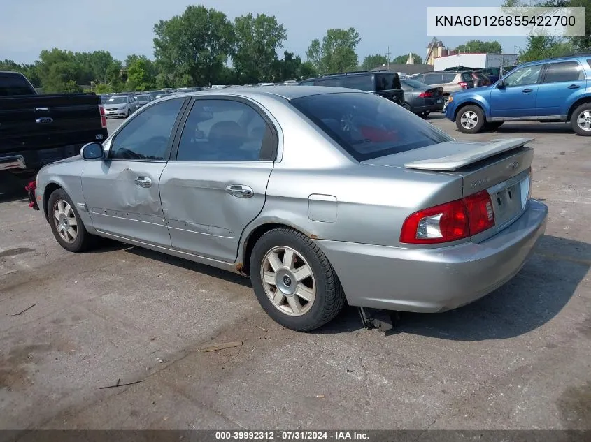 KNAGD126855422700 2005 Kia Optima Ex/Lx