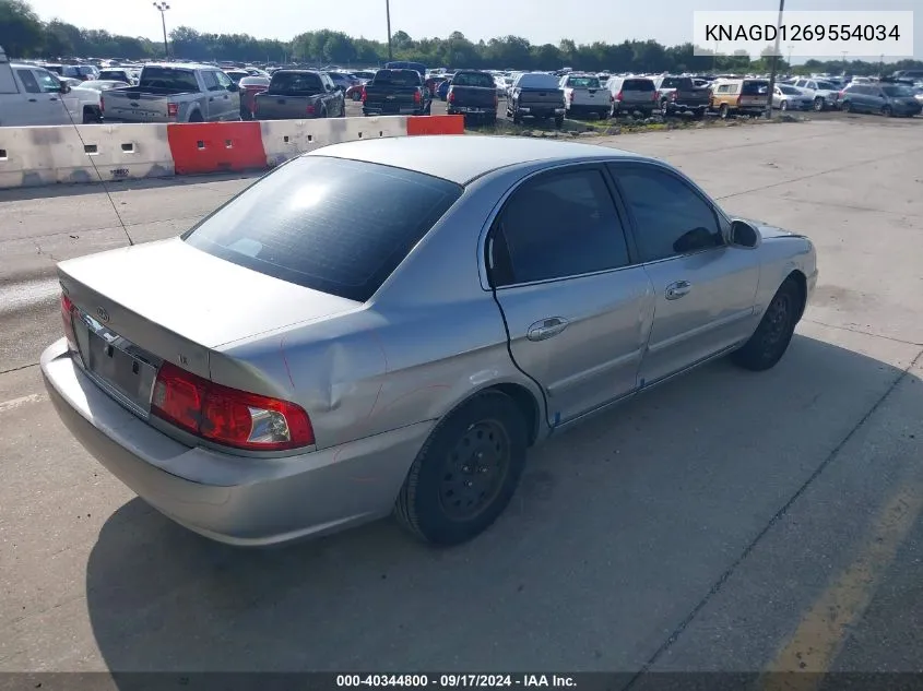 KNAGD1269554034 2005 Kia Optima Ex/Lx