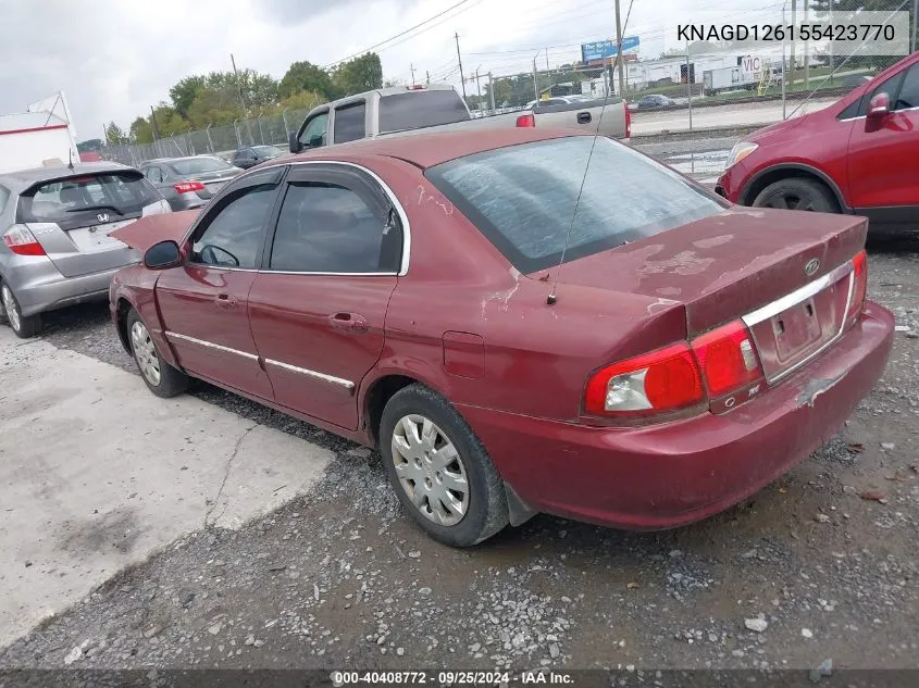 KNAGD126155423770 2005 Kia Optima Ex/Lx