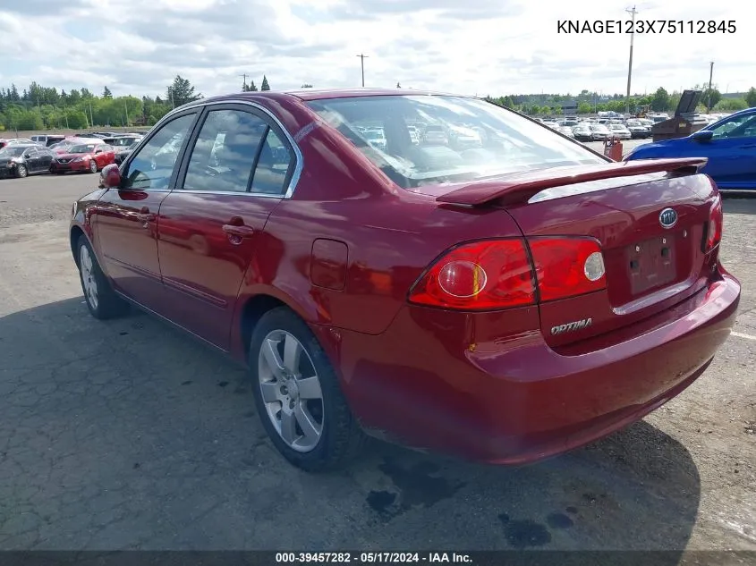 KNAGE123X75112845 2007 Kia Optima Lx