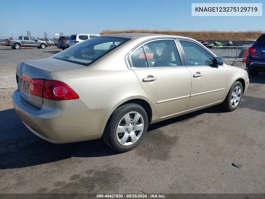 2007 Kia Optima Lx VIN: KNAGE123275129719 Lot: 40427630