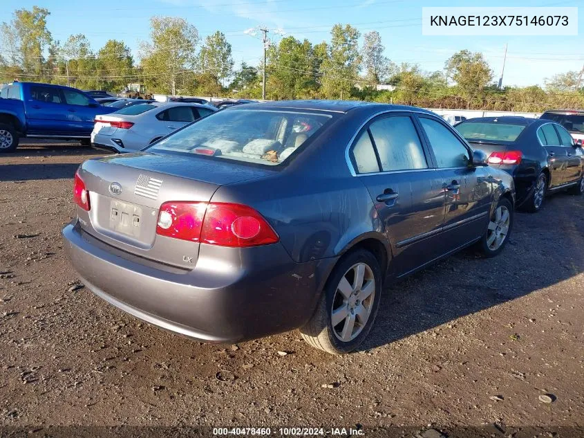 KNAGE123X75146073 2007 Kia Optima Lx