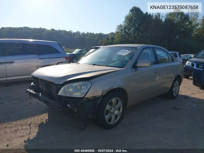 KNAGE123575087658 2007 Kia Optima Lx/Ex