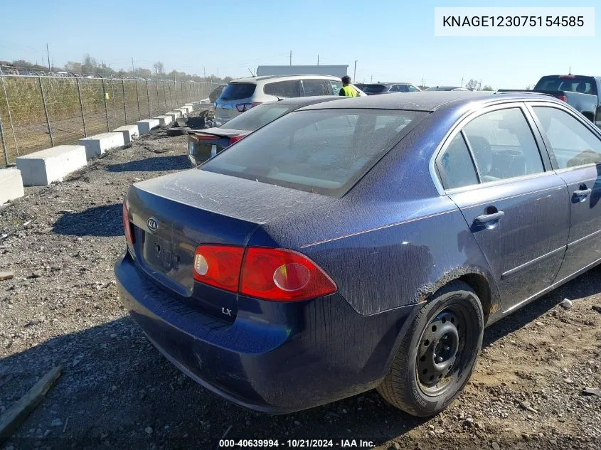 KNAGE123075154585 2007 Kia Optima Lx/Ex