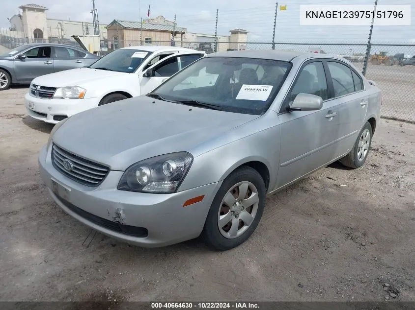 2007 Kia Optima Lx VIN: KNAGE123975151796 Lot: 40664630