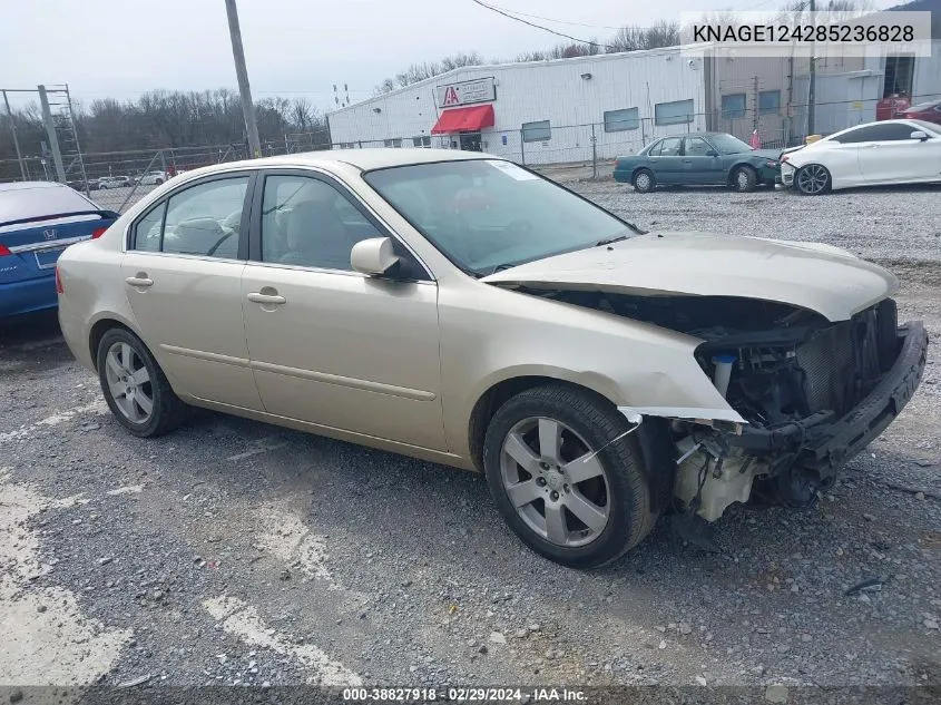 2008 Kia Optima Lx V6 VIN: KNAGE124285236828 Lot: 38827918