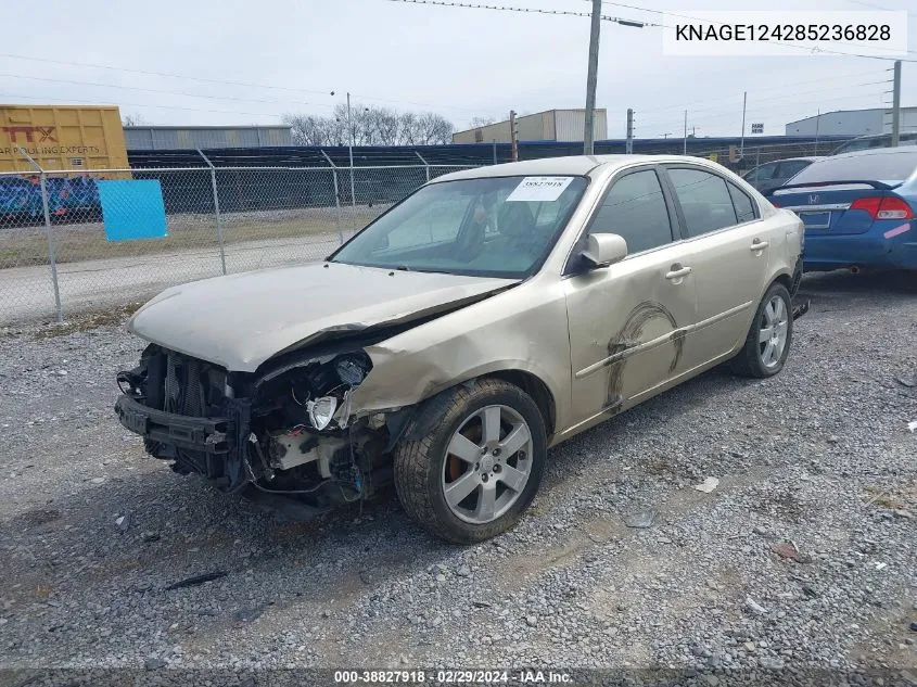 2008 Kia Optima Lx V6 VIN: KNAGE124285236828 Lot: 38827918