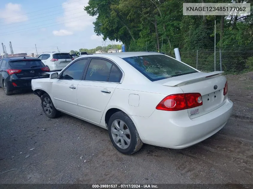 KNAGE123485177062 2008 Kia Optima Ex