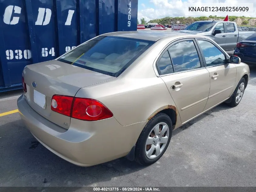 2008 Kia Optima Lx VIN: KNAGE123485256909 Lot: 40213775