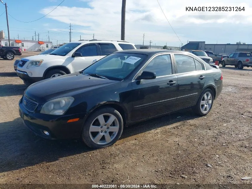 2008 Kia Optima Lx VIN: KNAGE123285231264 Lot: 40222081