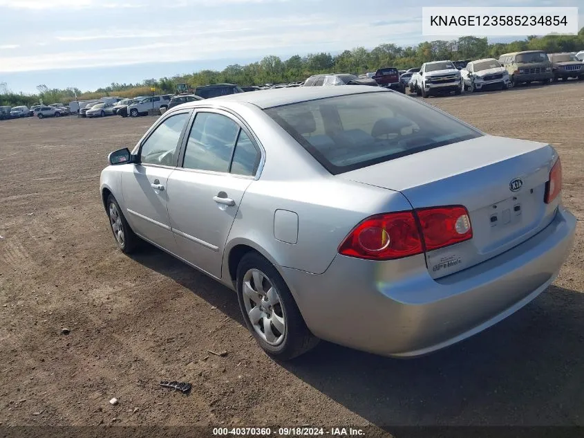 2008 Kia Optima Lx VIN: KNAGE123585234854 Lot: 40370360