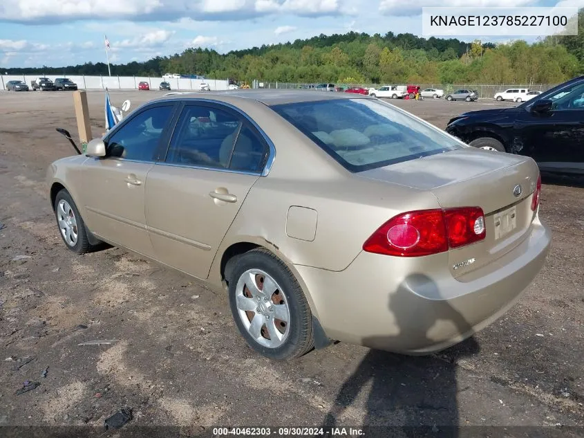 KNAGE123785227100 2008 Kia Optima Lx