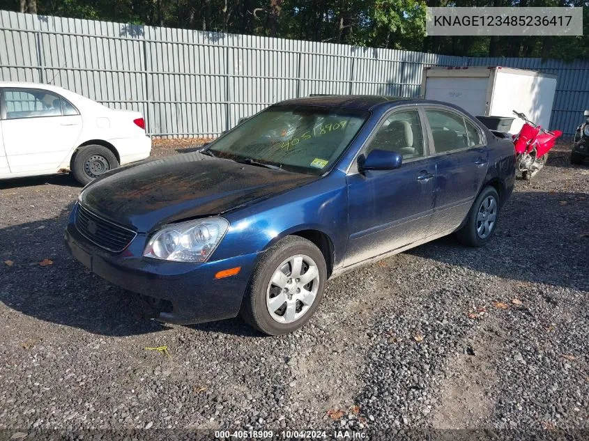 KNAGE123485236417 2008 Kia Optima Lx