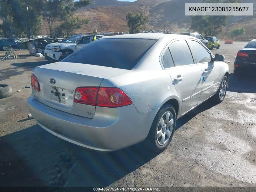 2008 Kia Optima Lx VIN: KNAGE123085255627 Lot: 40577524