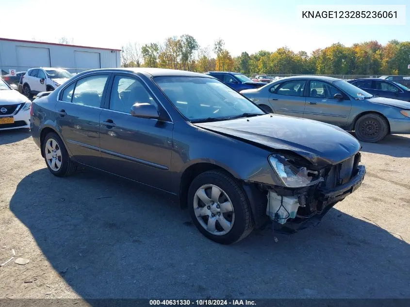 2008 Kia Optima Lx VIN: KNAGE123285236061 Lot: 40631330