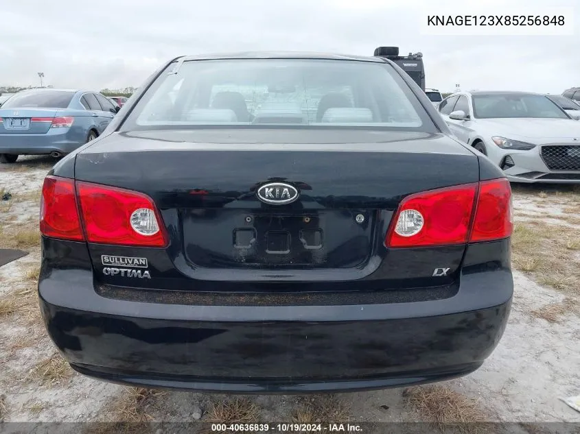 2008 Kia Optima Lx VIN: KNAGE123X85256848 Lot: 40636839