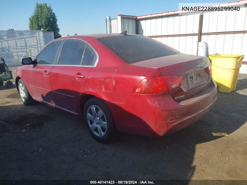 KNAGE228895299040 2009 Kia Optima Lx