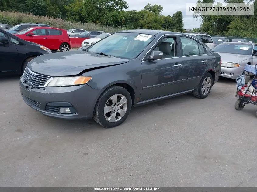 2009 Kia Optima Ex VIN: KNAGE228395361265 Lot: 40321922