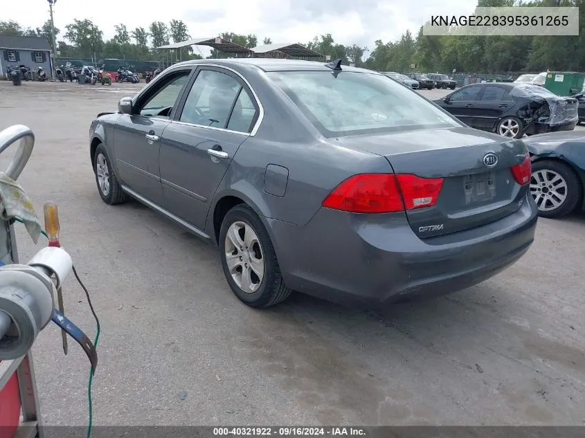 2009 Kia Optima Ex VIN: KNAGE228395361265 Lot: 40321922