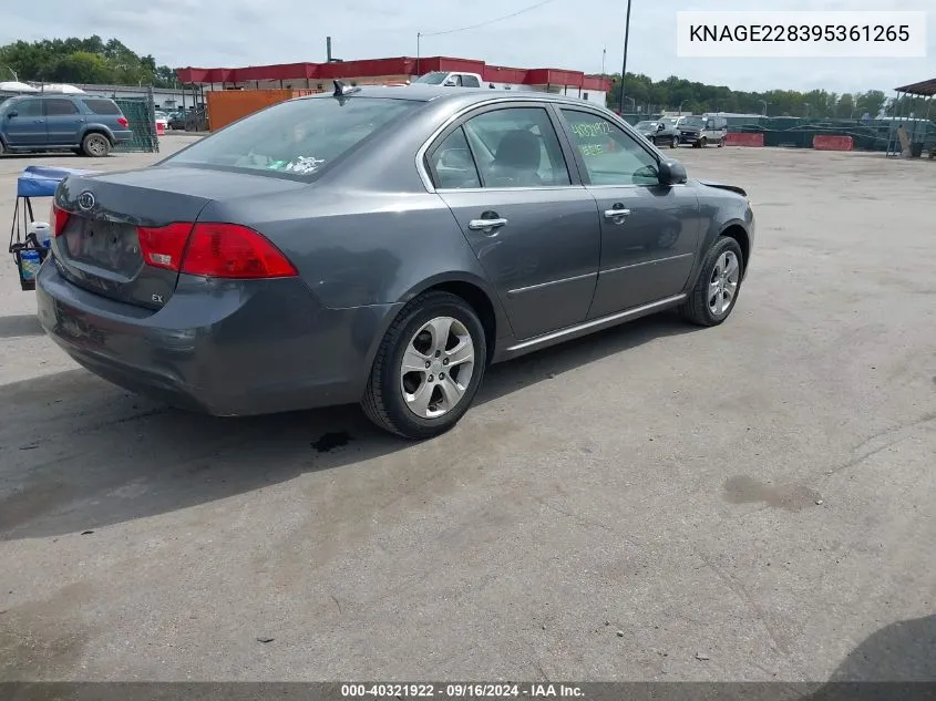 2009 Kia Optima Ex VIN: KNAGE228395361265 Lot: 40321922