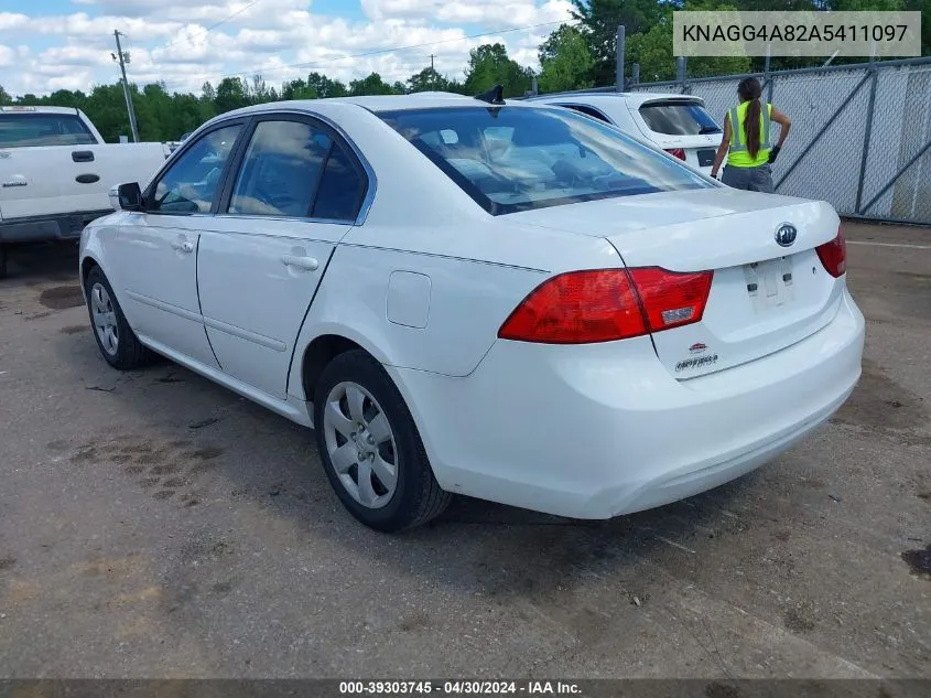 2010 Kia Optima Lx VIN: KNAGG4A82A5411097 Lot: 39303745