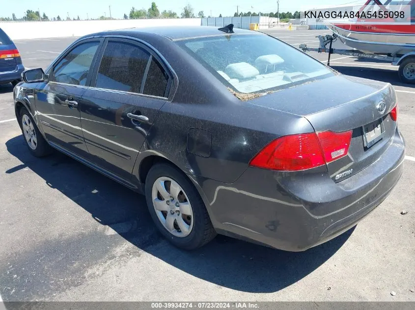 2010 Kia Optima Lx VIN: KNAGG4A84A5455098 Lot: 39934274