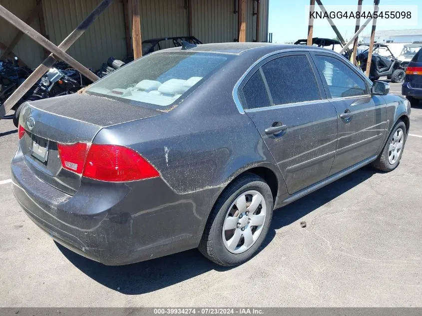 2010 Kia Optima Lx VIN: KNAGG4A84A5455098 Lot: 39934274